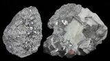 Shiny Galena With Calcite Wholesale Flat - Pieces #60044-1